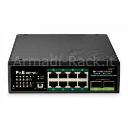 Switch industriale 8 porte gigabit poe con 2 sfp ieee802.3af/at, din rail