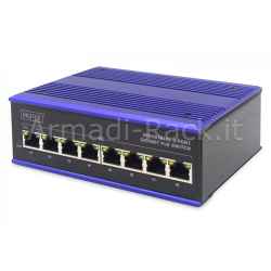 Switch Industriale 8 Porte Fast Ethernet 10/100 DIN Rail