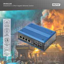 Switch gigabit ethernet a 4+2 porte industriale