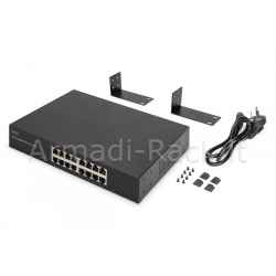 Digitus switch gigabit a 16 porte, 19 pollici, non gestito