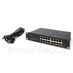 switch ethernet gigabit 16 porte 10" unmanaged