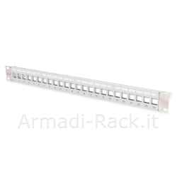 pannello patch 19" per jack keystone 1u scarico 24 porte