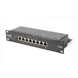 Pannello patch cat 5e 10" classe d schermato nero 8 porte