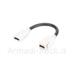 Modulo Keystone HDMI Femmina/Femmina con Cavo 12 Cm per Placche a muro O Pannelli Patch