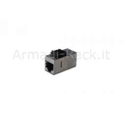 Adattatore Passante 2X8 Poli Rj45 Schermato Cat.6 con Ganci per Pannelli