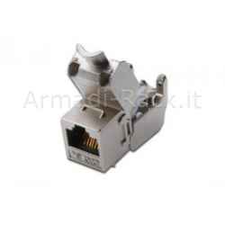 Inserto jack schermato STP RJ45 cat 6A toolfree