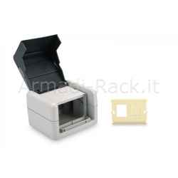 set prese di collegamento dati con coperchio ribaltabile incl. inserto per 2 moduli keystone, ip44
