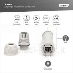 Extender poe digitus con ampia portata 10/100 mbit