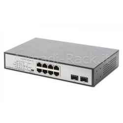 switch gigabit 8 porte con 6 x porte poe, 2 x rj45, 2 x sfp uplink, 802.3 af/at/bt