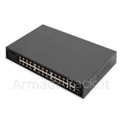 Switch 24 porte fe poe 2 uplink ports (sfp / rj45)