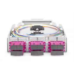 Scatola per guida top-hat in fibra ottica, mm-om4, assemblata, con adattatore sc e pigtail