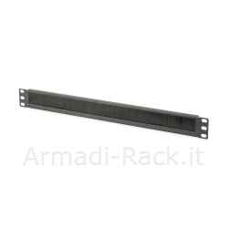 Pannello di Chiusura Armadio Rack con Foro Entrata Cavi Protetto da Spazzola Colore nero 1U