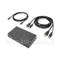 Switch kvm, 2 porte, 4k30hz, usb-c/usb/hdmi in, hdmi out, rete