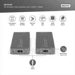Extender video 4k wireless, 30 m (usb-c - hdmi)