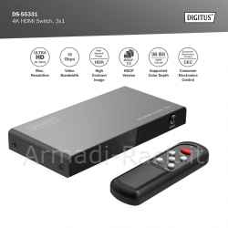3x1 hdmi switch, 4k/60hz hdcp 2.2