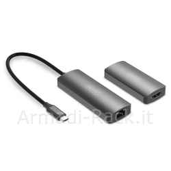 Estensore video usb-c - hdmi, 4k/120hz cat6, 30 m