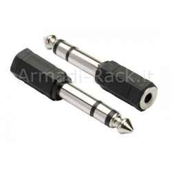 Adattatore audio stereo connettori 6,3mm maschio a 3,5mm femmina