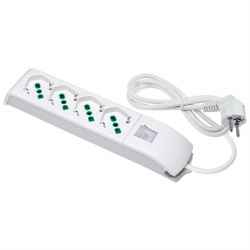 Multipresa 4 prese universali con cavo mt 1,5, interruttore, spina schuko
