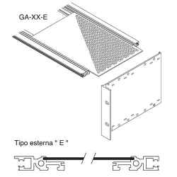 Copertura infilata esterna grigliata/D8 per subrack 220 - 42 TE