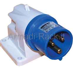 Spina gewiss 2p+t 220v 16a 90° da parete