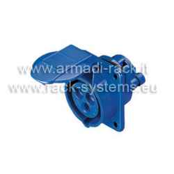 Presa gewiss 2p+t 220 v 16a 10° flangia ridotta, da incasso