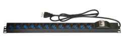 Multipresa verticale a 12 porte per armadi rack con interruttore magnetotermico
