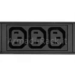 Multipresa da rack 19" con 6 prese universali + 3 prese c13 con interruttore spina italiana 16a