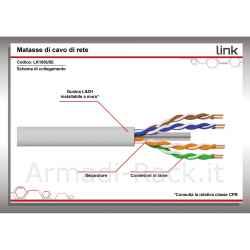 Cavo solido utp per reti categoria 5e pvc awg24 in rame matassa mt 100 classe cpr eca guaina bianca