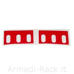 Confezione 5 coppie etichette rosse per supporti laterali 19" multiprese rack