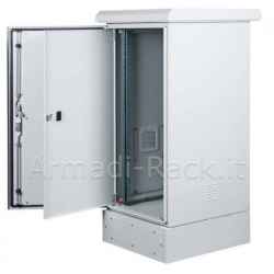 Armadio rack 19" 24u protezione ip65 misure lx600 ax1434 px650 con base 200mm