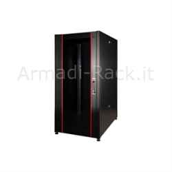 Armadio rack per reti 19" 26u (a)1291, (l)600, (p)1000 colore nero porta traforata