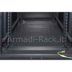 Armadio rack 19" per reti 27u (a)1388 (l)600 (p)800 colore nero porta vetro