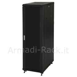 Armadio rack 19" 42u (a)2055, (l)600, (p)1000 colore nero porta vetro