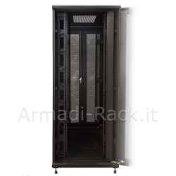 Armadio rack server 19" 42U (A)2055, (L)800, (P)1000 porta traforata, colore nero RAL9005