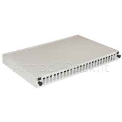 Pannello fibra ottica 19" con 24 porte sc duplex profondita' 250 mm grigio con accessori
