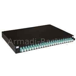 Pannello fibra ottica 19" con 24 adattatori lc duplex om3 profondita' 250 mm colore nero