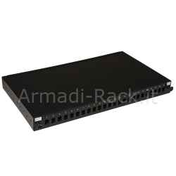 Pannello fibra ottica 19" con 24 porte sc simplex o lc duplex profondita' 250 mm nero con accessori