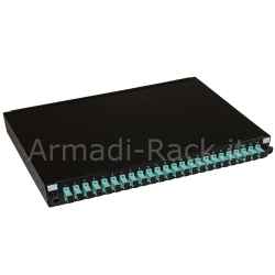Pannello fibra ottica 19" con 24 adattatori sc simplex om3 profondita' 250 mm colore nero