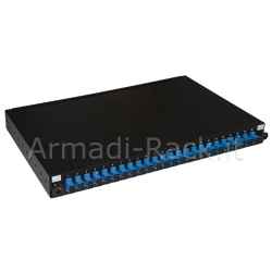 Pannello fibra ottica 19" con 24 adattatori sc simplex singlemode profondita' 250 mm colore nero