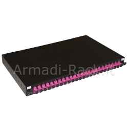 Pannello fibra ottica 19" con 24 adattatori sc simplex om4 profondita' 250 mm colore nero