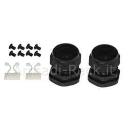 Pannello fibra ottica 19" con 24 adattatori sc duplex om4 profondità 250 mm con 48 pigtail installati colore nero