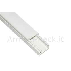 Canalina passacavi adesiva in pvc mm 25x16 mt 2 con coperchio scorrevole bianco