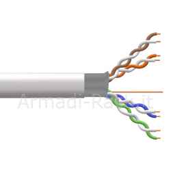 Cavo solido schermato ftp per reti categoria 5e pvc awg24 materiale cca matassa mt 305 classe cpr eca guaina bianca