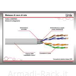Cavo solido schermato s/ftp per reti categoria 6a lszh awg23 in rame matassa mt 305 classe cpr cca