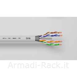 Cavo solido schermato ftp per reti categoria 6 pvc awg23 materiale cca matassa mt 305 classe cpr eca guaina bianca