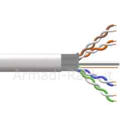 Cavo solido schermato ftp per reti categoria 6 pvc awg23 materiale cca matassa mt 305 classe cpr eca guaina bianca