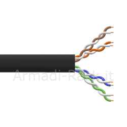 Cavo solido utp per reti categoria 5e guaina pe per esterno awg24 materiale cca matassa mt 305