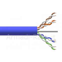 Cavo solido utp per reti categoria 6 lszh awg24 in rame matassa mt 305 classe cpr cca colore blu