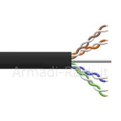 Cavo solido utp per reti categoria 6 guaina pe per esterno awg23 materiale cca matassa mt 305