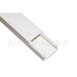 Canalina passacavi adesiva in pvc mm 30x20 mt 2 con coperchio scorrevole bianco